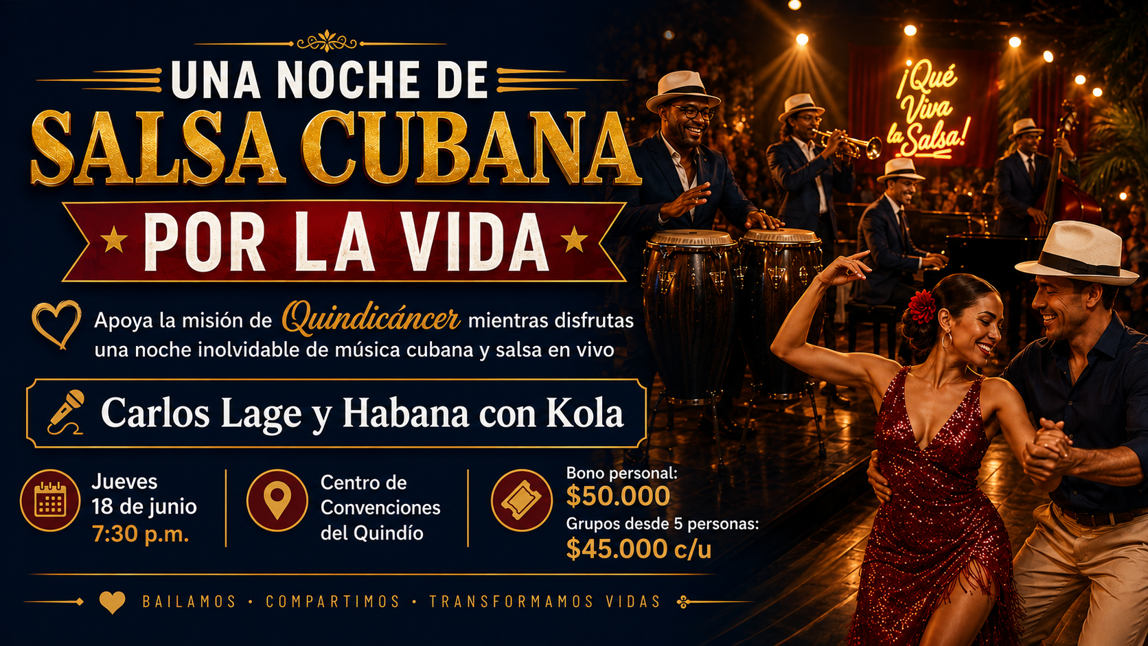 Evento salsa cubana por la vida